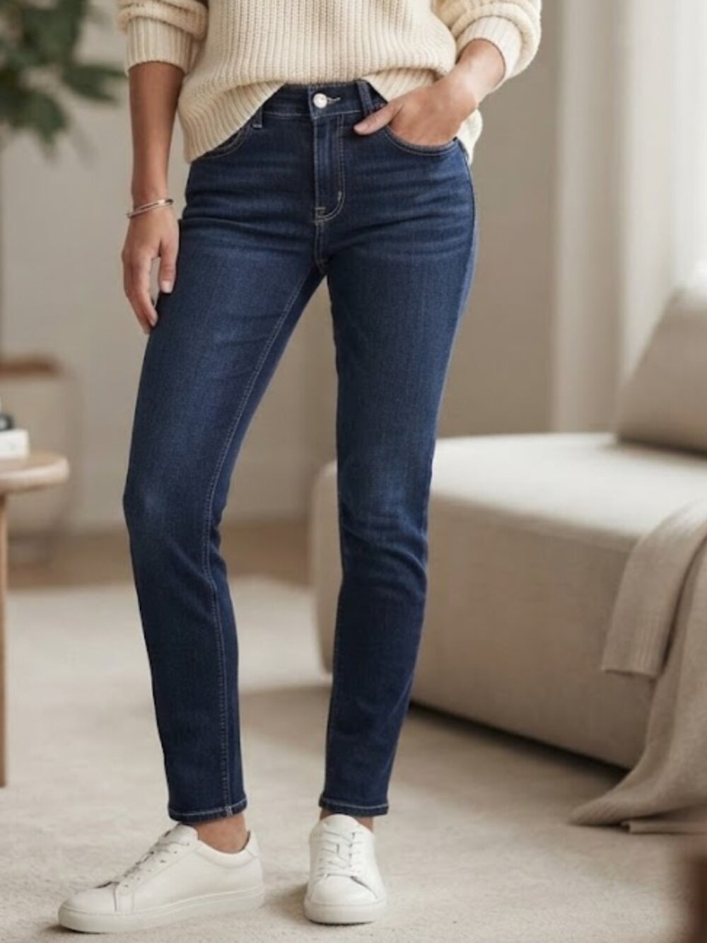 Second Yoga Jeans Dark Blue Denim Pants Women's Size 32 Made in Canada